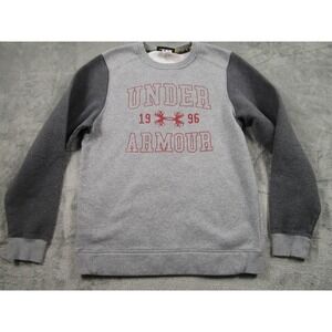 Under Armour Sweater Mens Small Gray Fleece Hunting‎ Pullover Crew Neck